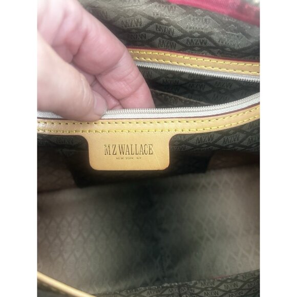 MZ Wallace Bedford Nylon Leather Beige Tan Jane Shoulder Bag - Picture 2 of 16